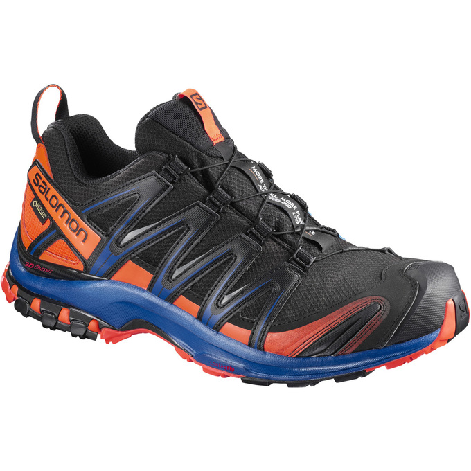 Salomon Israel XA PRO 3D GTX® LTD - Mens Trail Running Shoes - Black/Orange/Blue (CFNJ-40276)